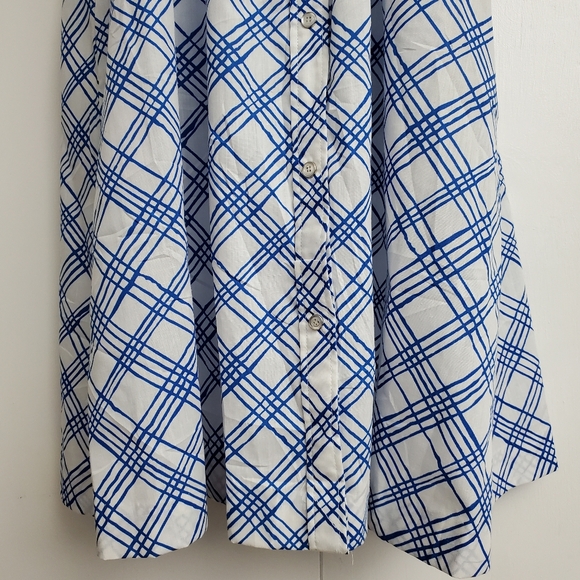 Vintage Models Coat Day Dress Blue & White Plaid Size 12  cr 60's - Picture 4 of 15